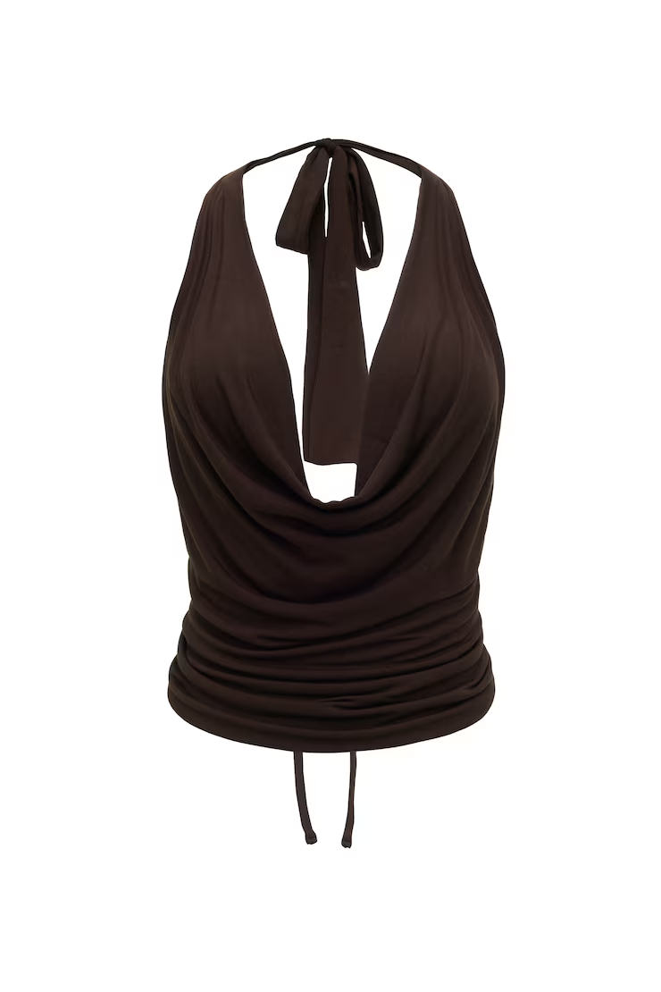 Smooth Open Back Cowl Top - Image 2