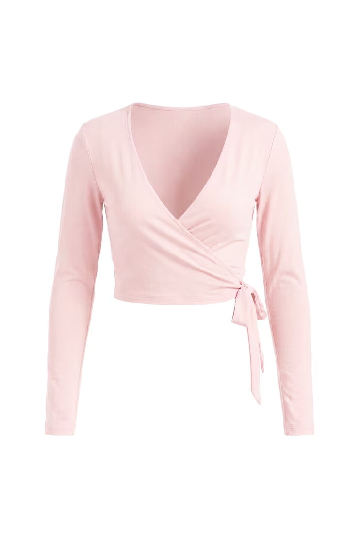 Smooth Long Sleeve Wrap Top - Image 2