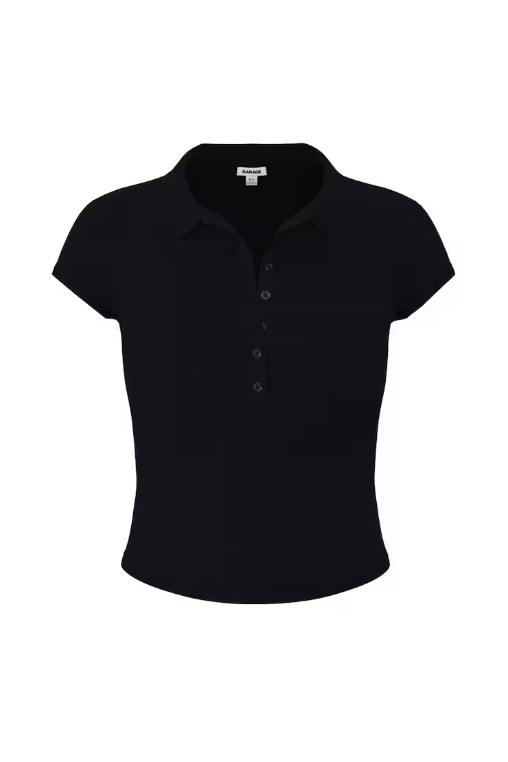 Sleek Short Sleeve Polo Top - Image 2