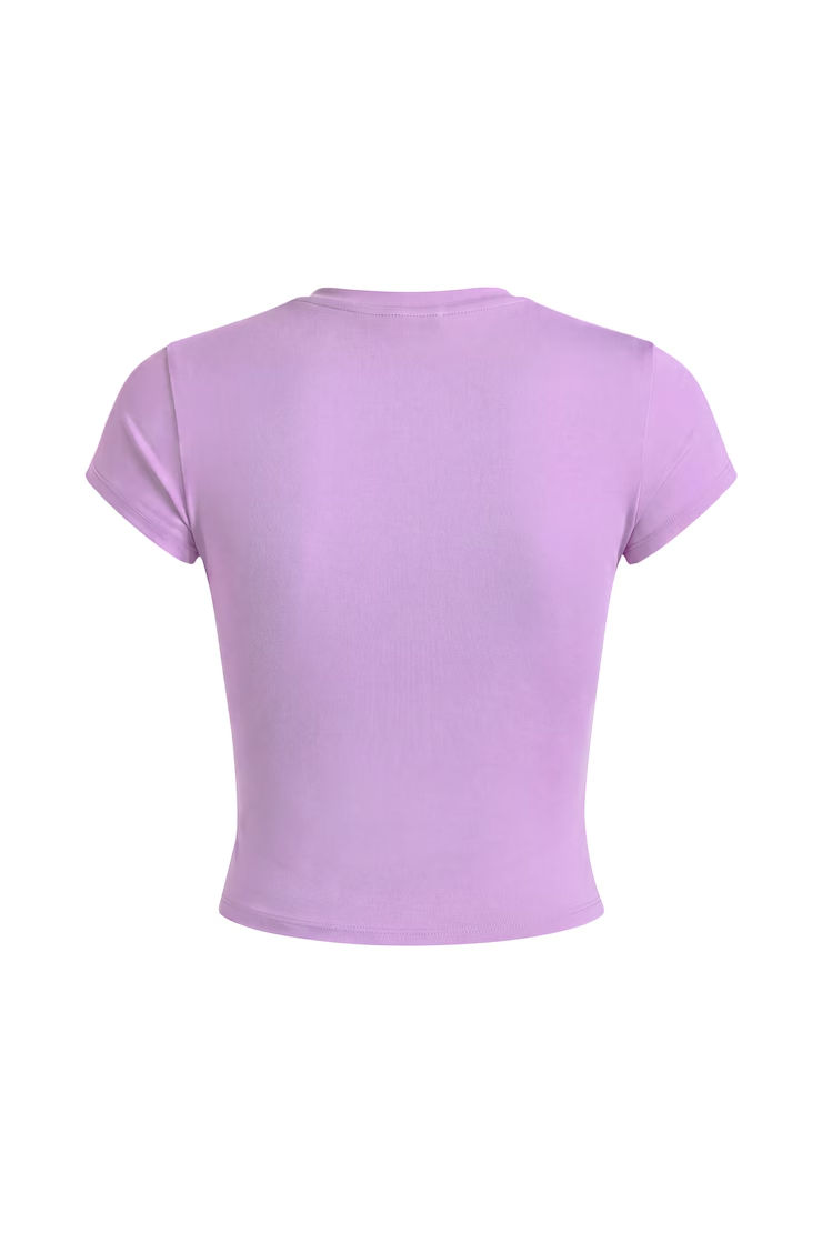 Sleek High V-Neck Short Sleeve Top - Image 7