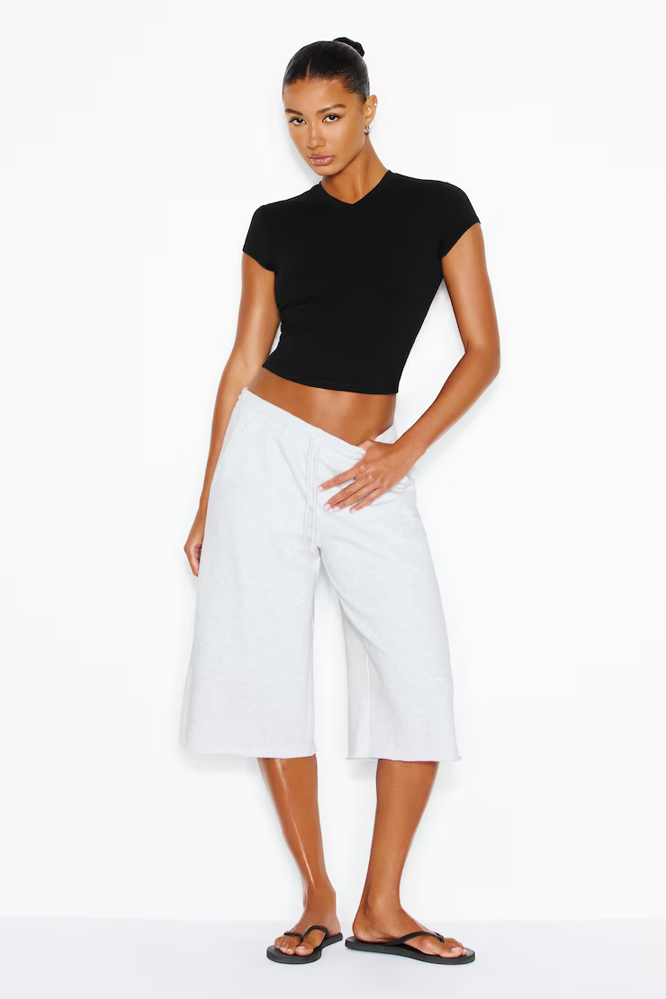 Sleek High V-Neck Short Sleeve Top - Image 4