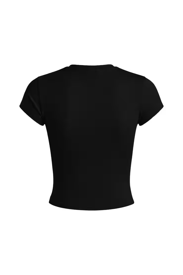 Sleek High V-Neck Short Sleeve Top - Image 7