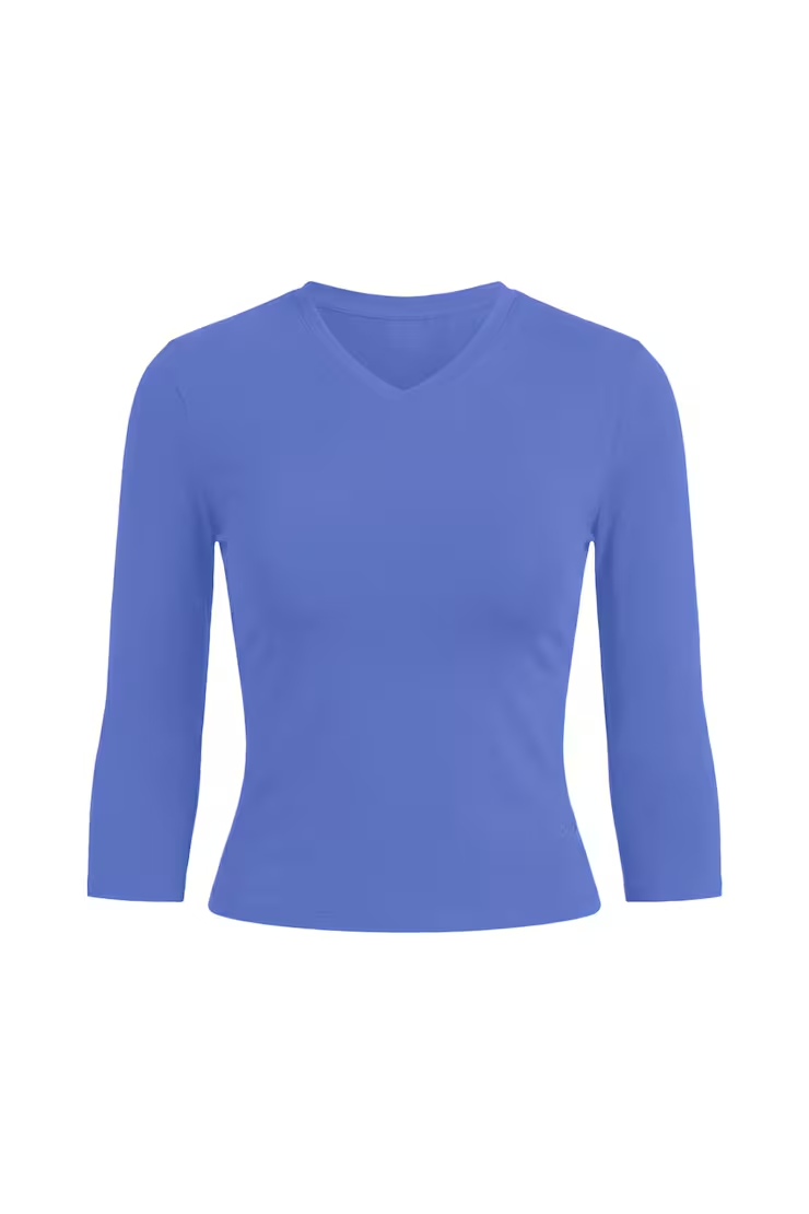Sleek High V-Neck 3/4 Sleeve Top - Image 2