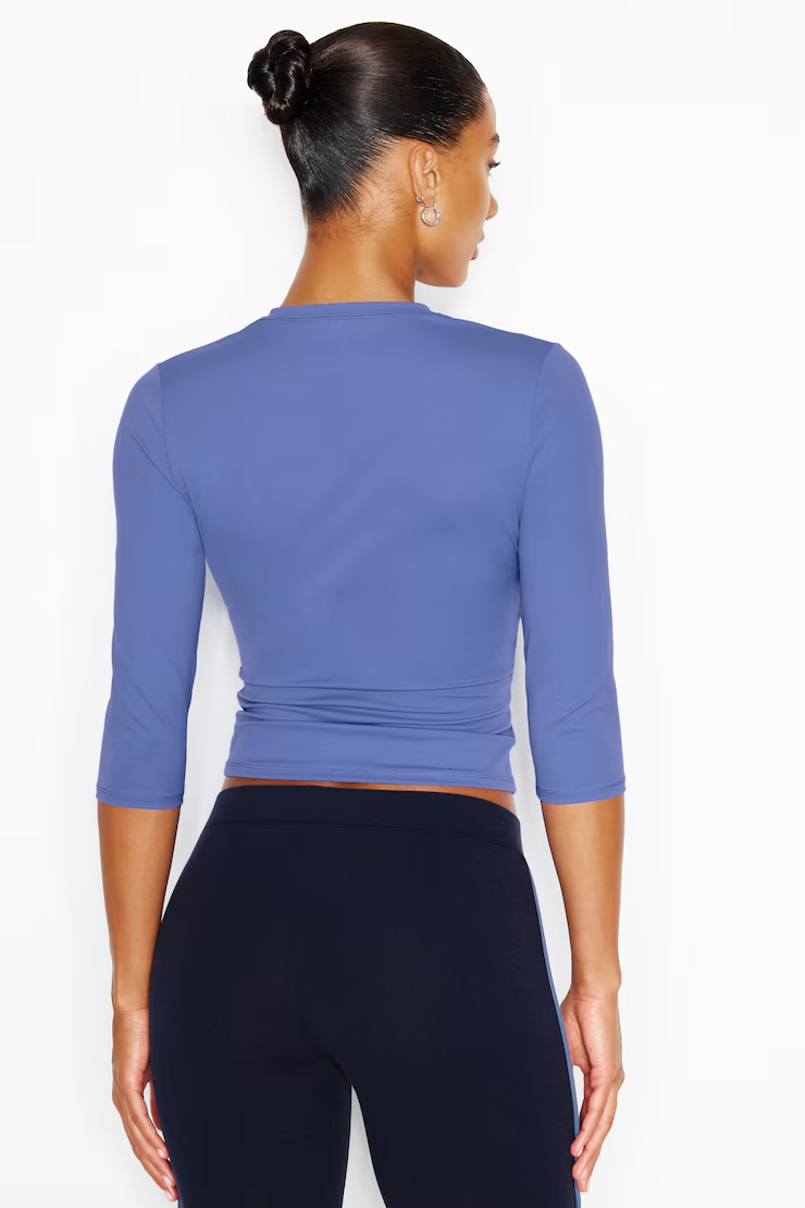 Sleek High V-Neck 3/4 Sleeve Top - Image 6