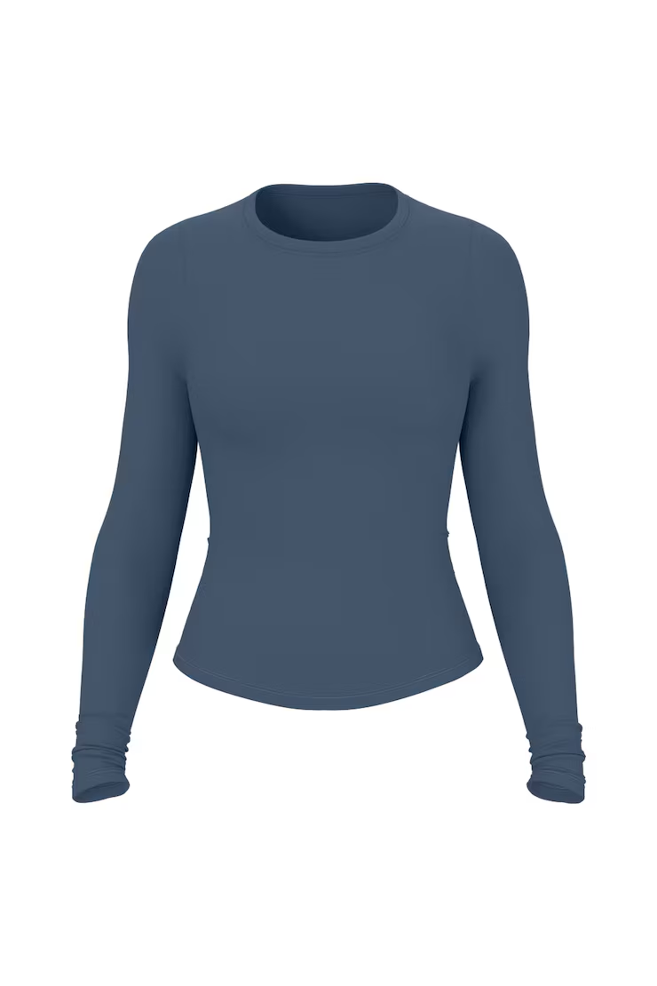Sleek Crewneck Longsleeve Top - Image 2