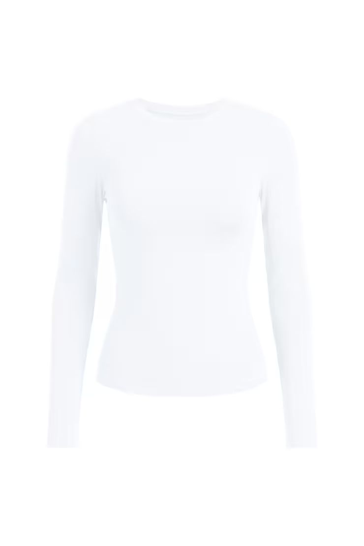 Sleek Crewneck Longsleeve Top - Image 2