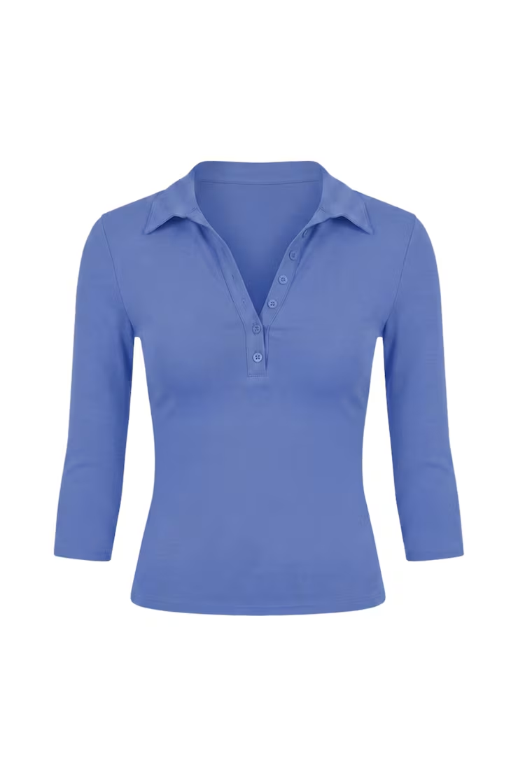 Sleek 3/4 Sleeve Polo Top - Image 2