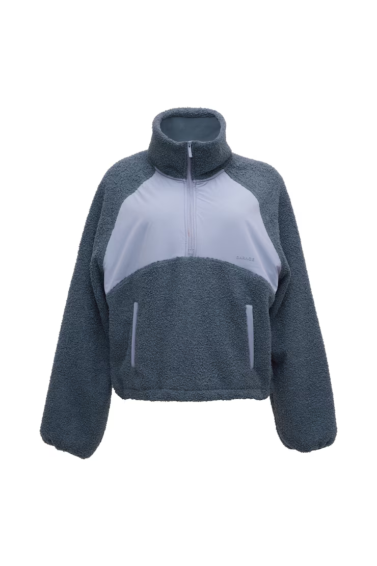 Sherpa Mixed Media Half Zip Jacket - Image 2