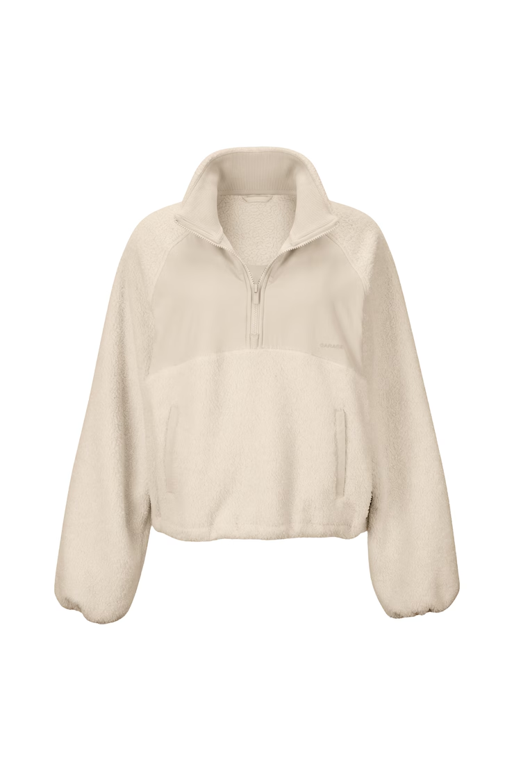 Sherpa Mixed Media Half Zip Jacket - Image 2