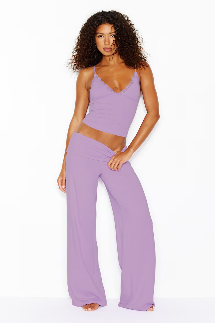 Plunge Lace Trim Cami Top - Image 4