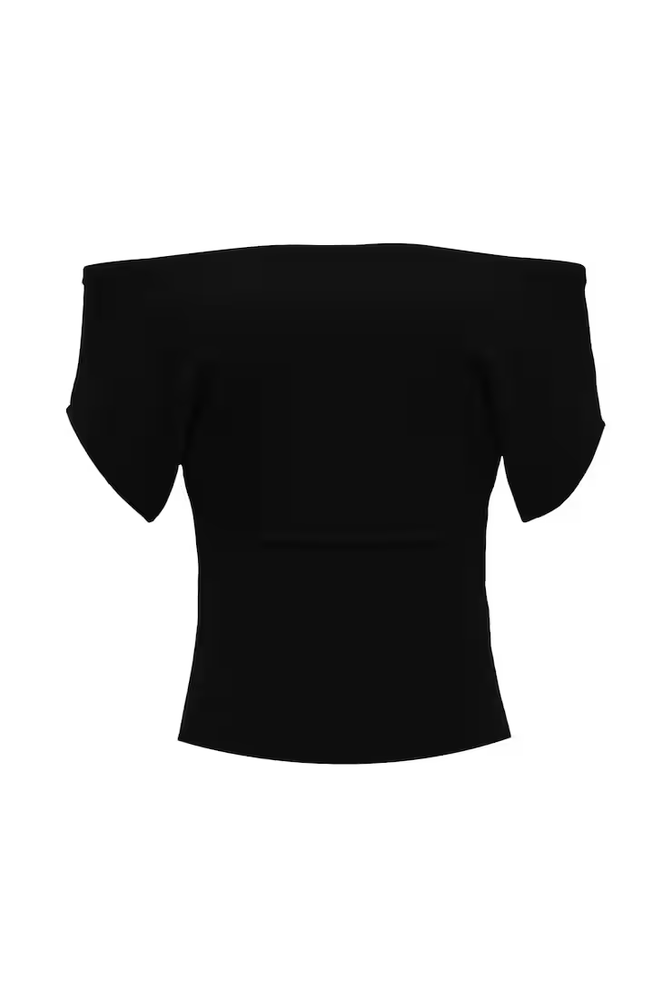 Off Shoulder Short Sleeve Cinch Waist Top - Image 2