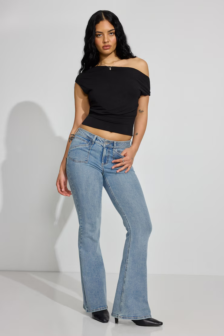 Low Rise Flare Jeans
