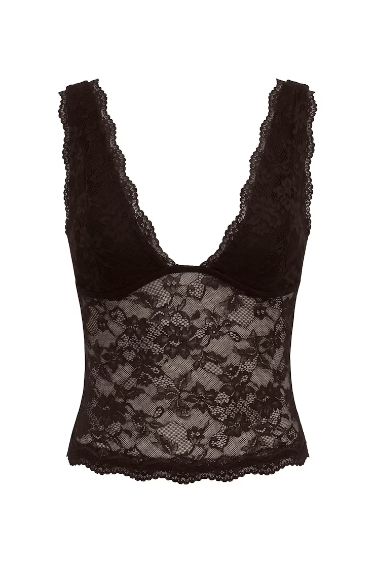 Lace Plunge Tank Top - Image 2