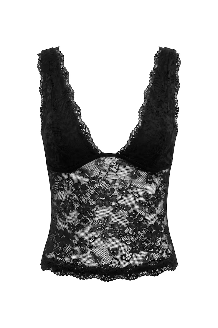Lace Plunge Tank Top - Image 2