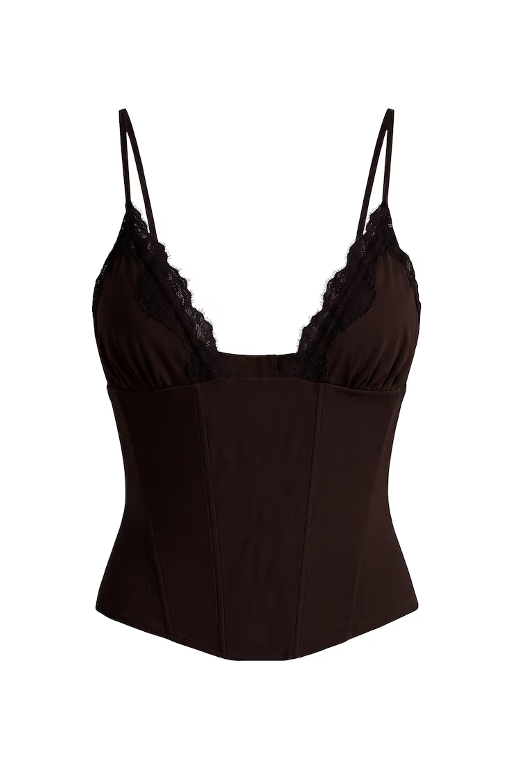 Adela Lace Trim Cami Corset - Image 2