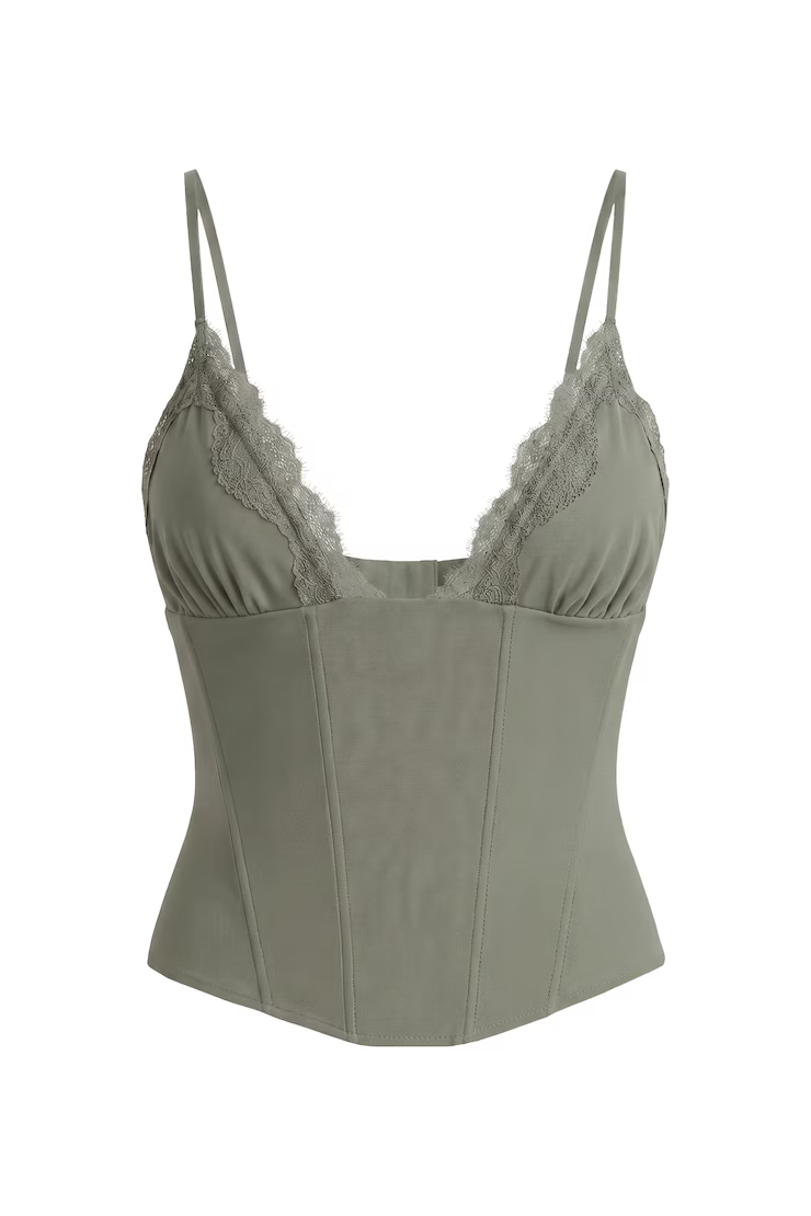 Adela Lace Trim Cami Corset - Image 2