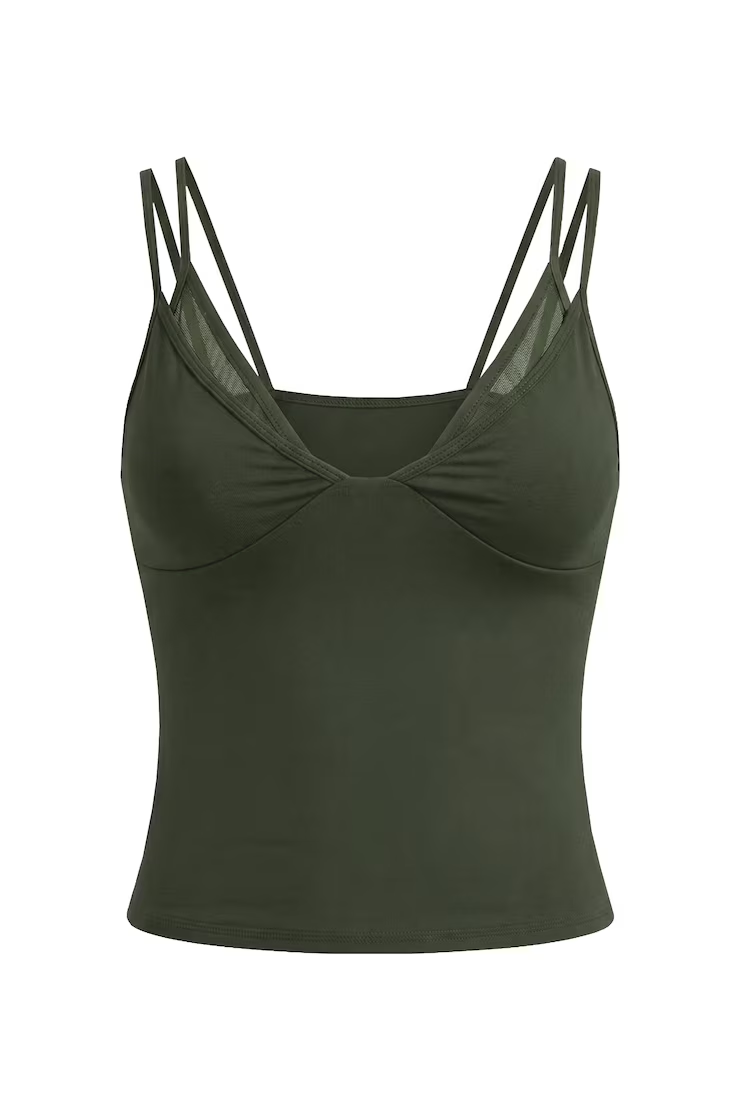 Active Mesh Plunge Cami Top - Image 2