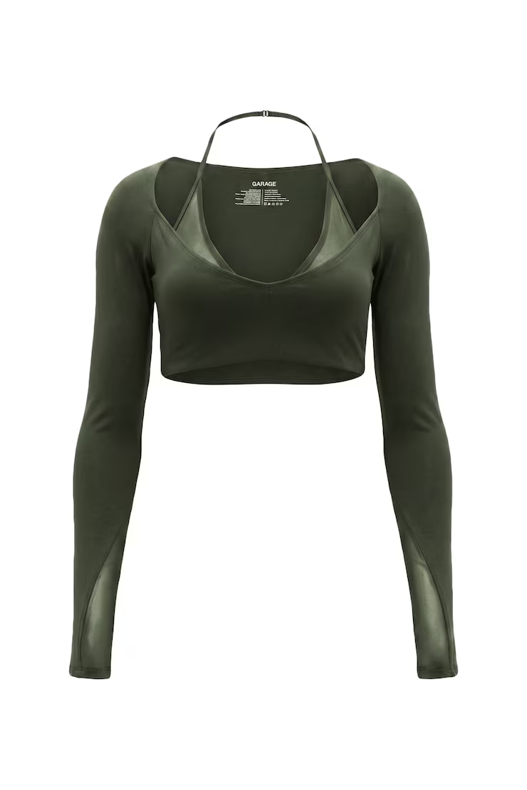 Active Layered Mesh Long Sleeve Top - Image 2